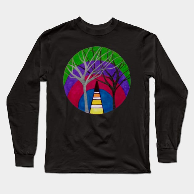 Geometric Art With Trees Long Sleeve T-Shirt by ocsjake613